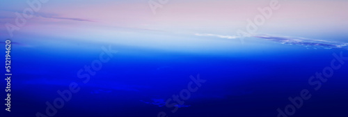Horizontal wide blue vivid minimal clouds stratosphere background backdrop
