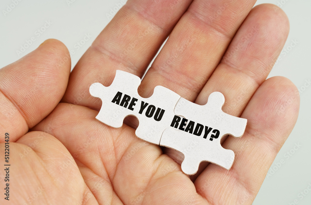 © Dzmitry - In the hand of a man are puzzles with the inscription - Are You Ready