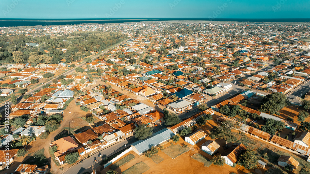 Aerial view of Tanga city, Tanzania