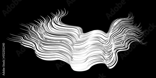 White flow brushstroke on white background.. Fluffy bunch of white politics. Abstract disheveled fibres. Vector illustration swirl blur. Crayons and chalk paint, fibers, hair and bunch