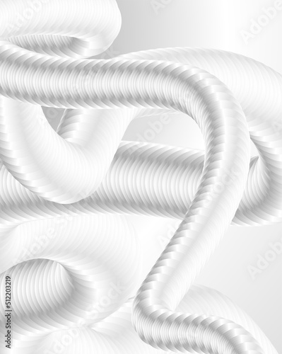 3d illustration of grey and white colored abstract wavy lines background.
