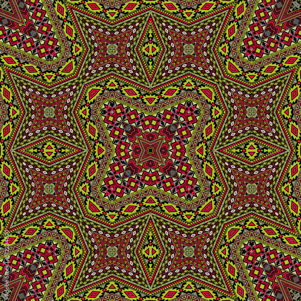 Mexican endless pattern vector design. Oriental geometric texture. Rug print in ethnic style.