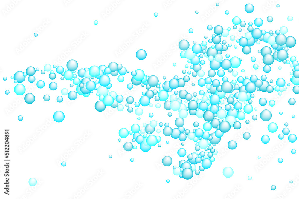 Soap bubbles vector background. Shower concept backdrop.