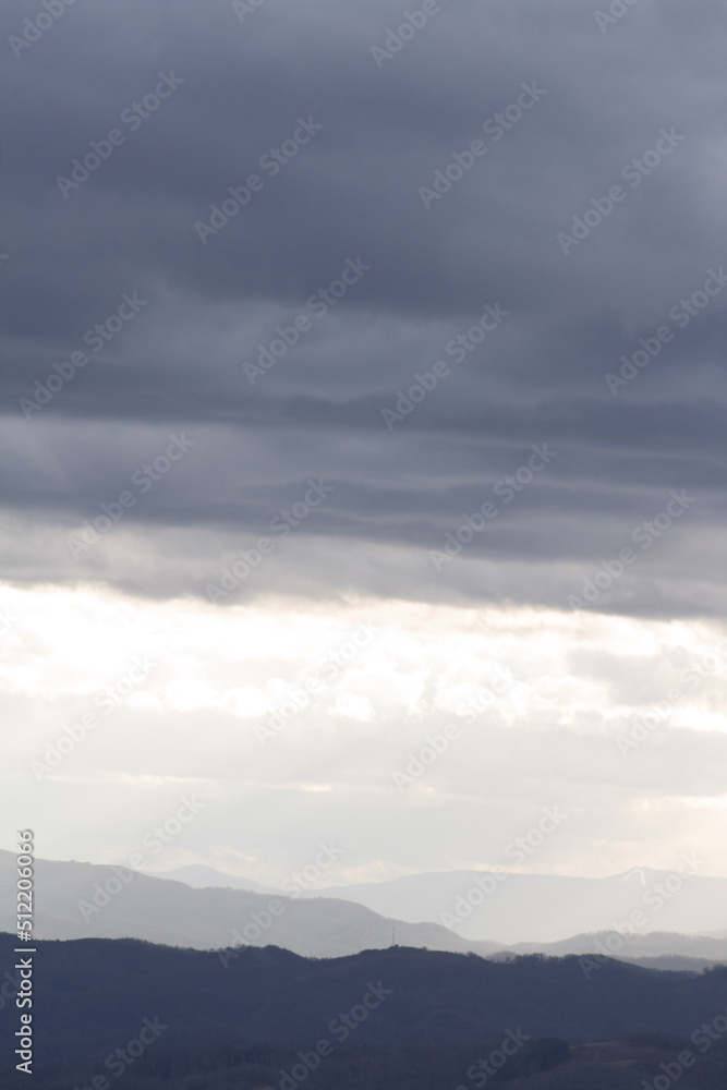 clouds over the mountains