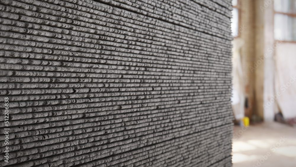3D printed concrete wall, architectural background