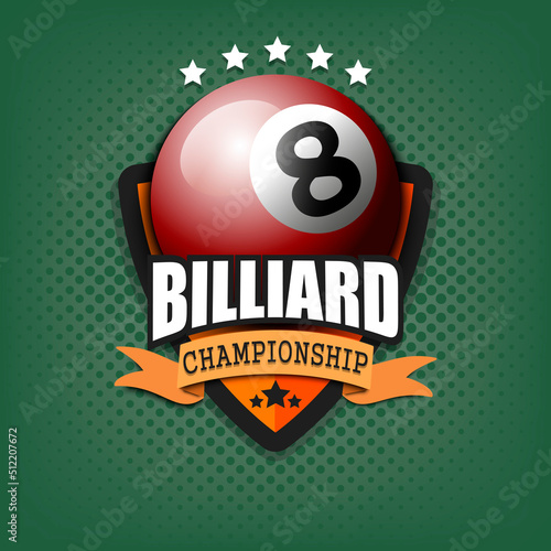 Billiard logo template design