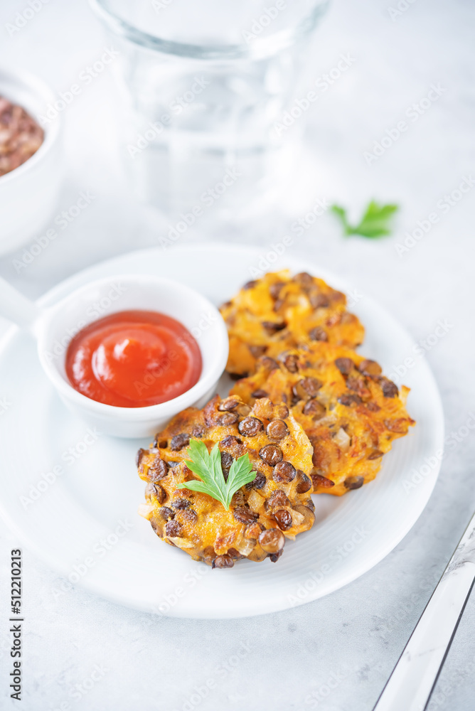 Sweet potato lentil fritters