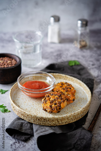 Sweet potato lentil fritters