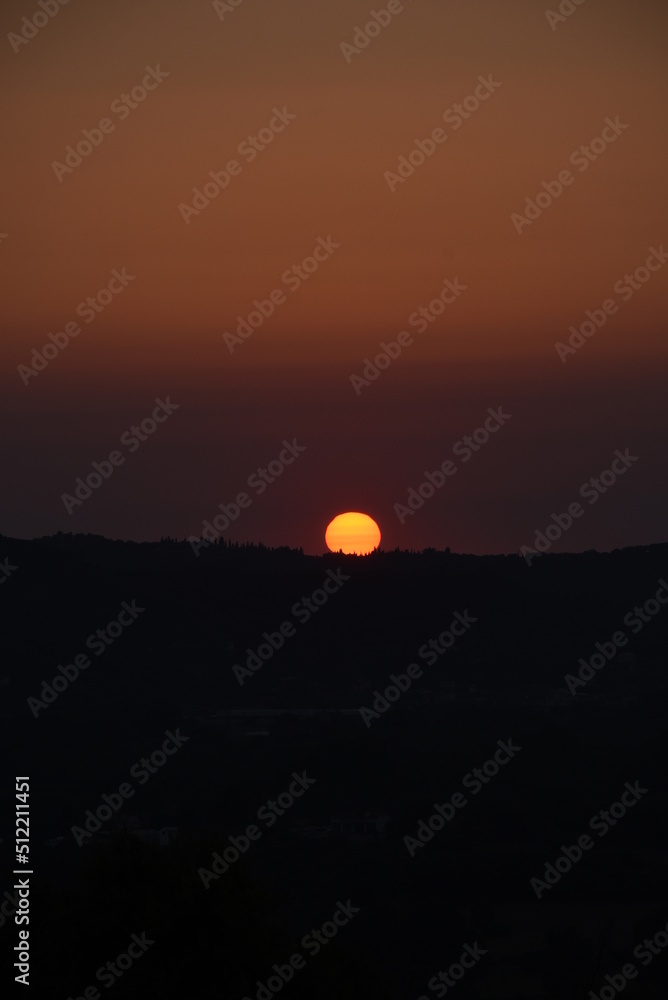 Beautiful summer sunset village in Corfu, Greece Beautiful summer sunset village in Corfu, Greece