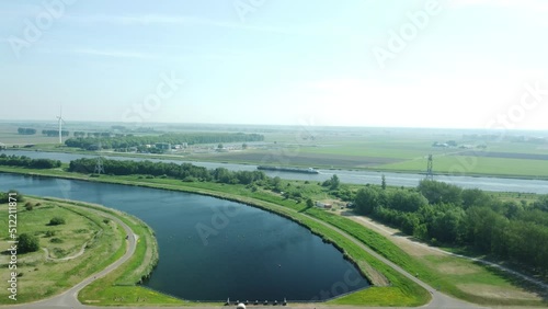 Aerial view of sea lock Bathse Spuisluis in Zeeland the Netherlands on the Belgium border photo