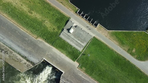 Aerial view of sea lock Bathse Spuisluis in Zeeland the Netherlands on the Belgium border photo