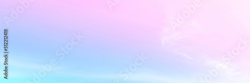 Pastel sky with soft white clouds. Fantastic color fantasy background. Sweet dreams concept for wallpaper, backdrop and design.