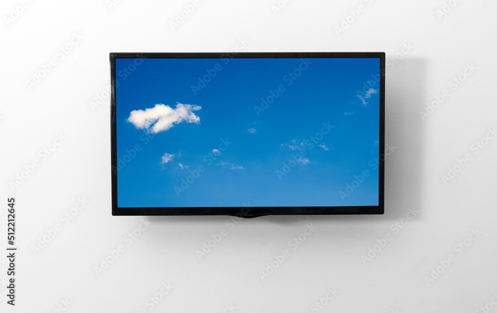 TV monitor with picture on the wall TV monitor with picture on the wall