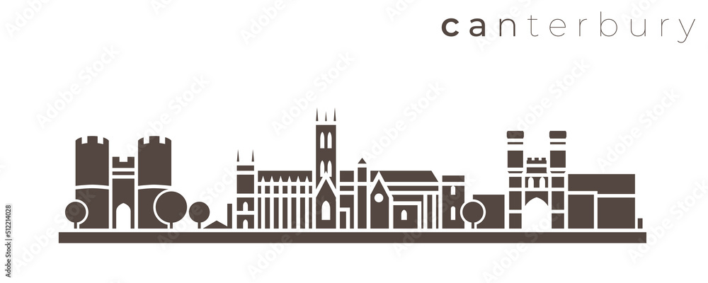 Obraz premium Canterbury Simple Monochrome Stylish Skyline