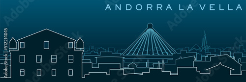 Andorra la Vella Multiple Lines Skyline and Landmarks