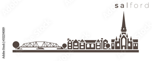 Salford Simple Monochrome Stylish Skyline