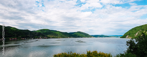 Danube river reaching Romanian shore
