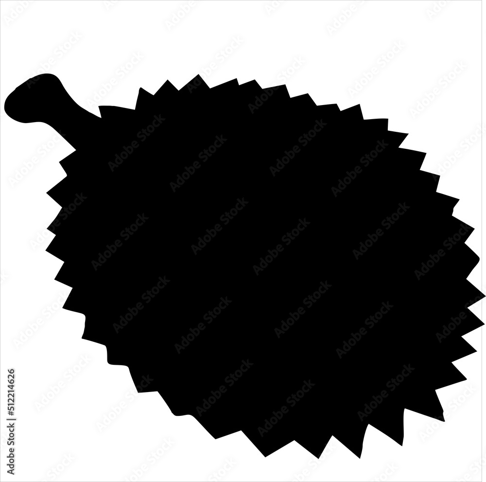 Vector, image of durian fruit icon silhouette, black and white color, with transparent background Vector, image of durian fruit icon silhouette, black and white color, with transparent background
