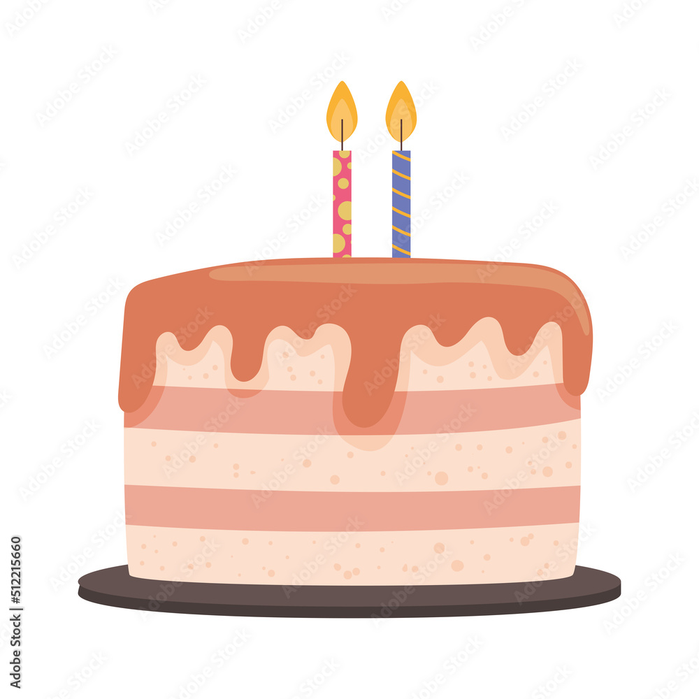 birthday cake with candles Stock Vector | Adobe Stock