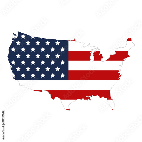 usa flag in map