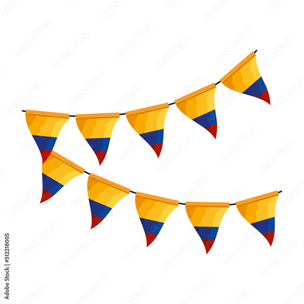colombian flag in garlands colombian flag in garlands