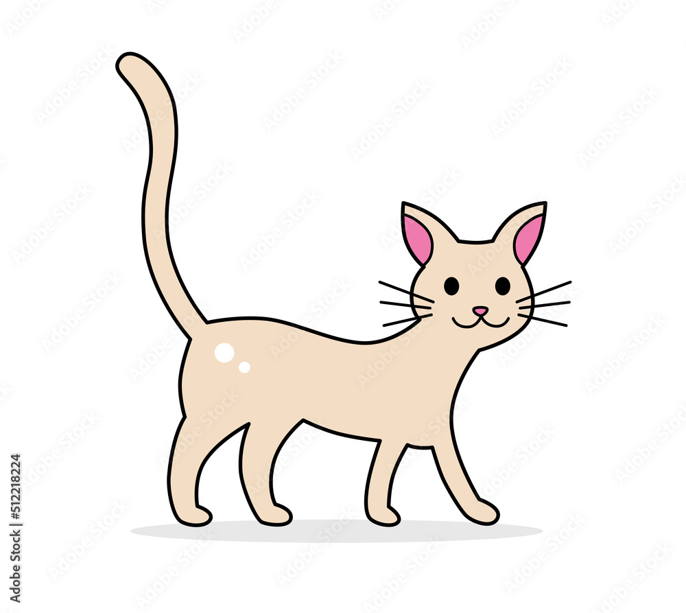 Cute cheerful kitten cat isolated cartoon vector illustration Cute cheerful kitten cat isolated cartoon vector illustration