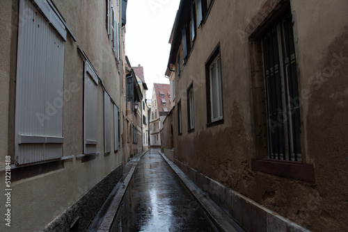 Narrow streets in Old Town  Nancy - France. 