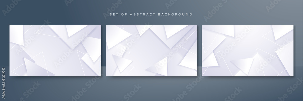 Set of modern minimal geometric white light background abstract design. Vector abstract graphic design banner pattern background template.