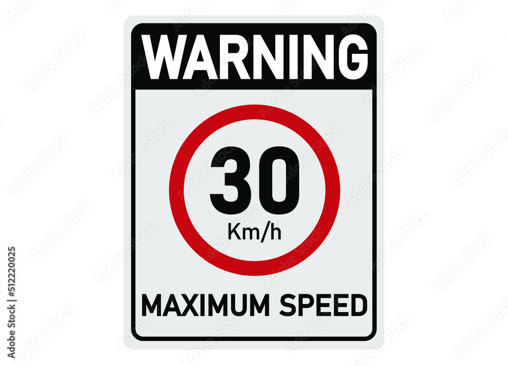 30 km per hour. Traffic sign for maximum permitted speed. 30 km per hour. Traffic sign for maximum permitted speed.