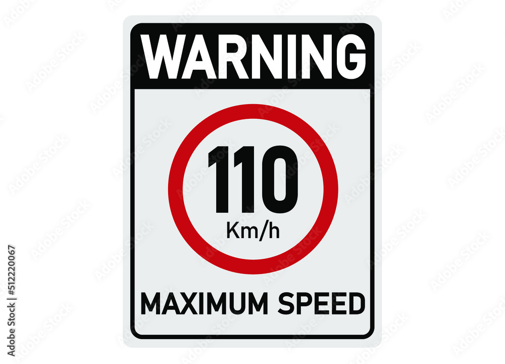 110 km per hour. Traffic sign for maximum permitted speed. 110 km per hour. Traffic sign for maximum permitted speed.