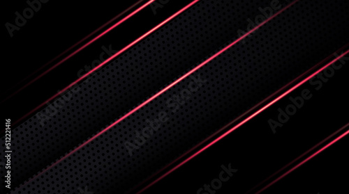 geometric shape futuristic technology red black motion line abstract background presentation. 