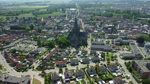 Aerial view of city of Steenbergen in Brabant the Netherlands