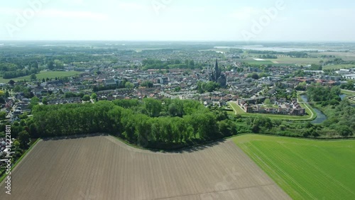 Aerial view of city of Steenbergen in Brabant the Netherlands