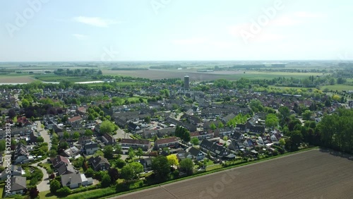 Aerial view of city of Steenbergen in Brabant the Netherlands