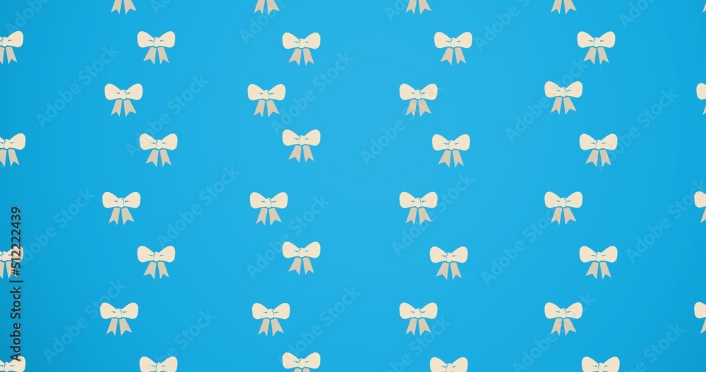 Full frame vector shot of white bow ties against blue background
