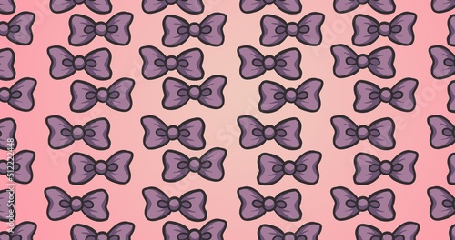 Full frame shot of violet vector bow ties against pink background