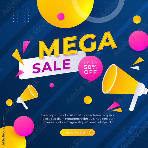 Vector Illustration Promotion Big Super Sale Banner. Discount Design For Newsletter, Poster, Social Media Template, Ads, Black Friday, Special Offer, Summer Sale, Spring Sale, Online Shopping, And Web