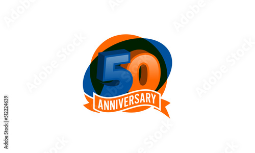 Colourful 50 years anniversary celebration template vector