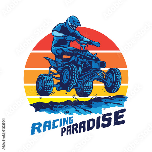 ATV Extreme sport racing, good for tshirt design and championship event logo