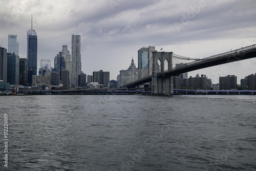 View of Manhattan and the Brooklyn Bridge from Brooklyn in New York City © Brad