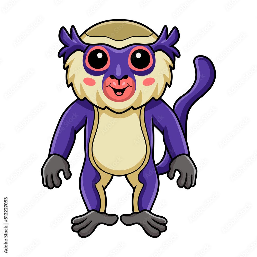 Fototapeta premium Cute mona monkey cartoon standing