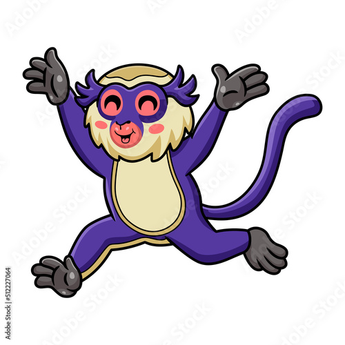 Cute mona monkey cartoon running
