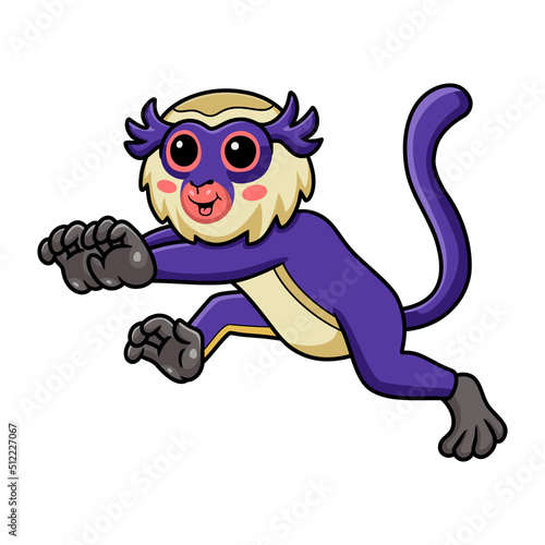 Cute mona monkey cartoon running