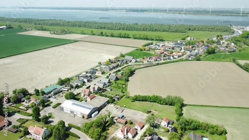 Aerial view of Noordschans near Moerdijk Netherlands