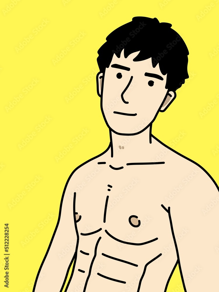 Fototapeta premium cute man cartoon on yellow background