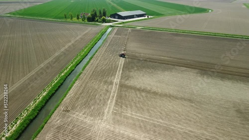 Farmer working on the fields in Brabant the Netherlands