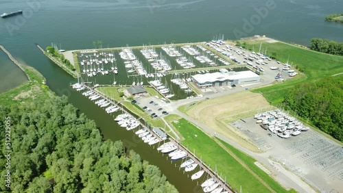 Aerial view of marina of Noordschans near Moerdijk Netherlands