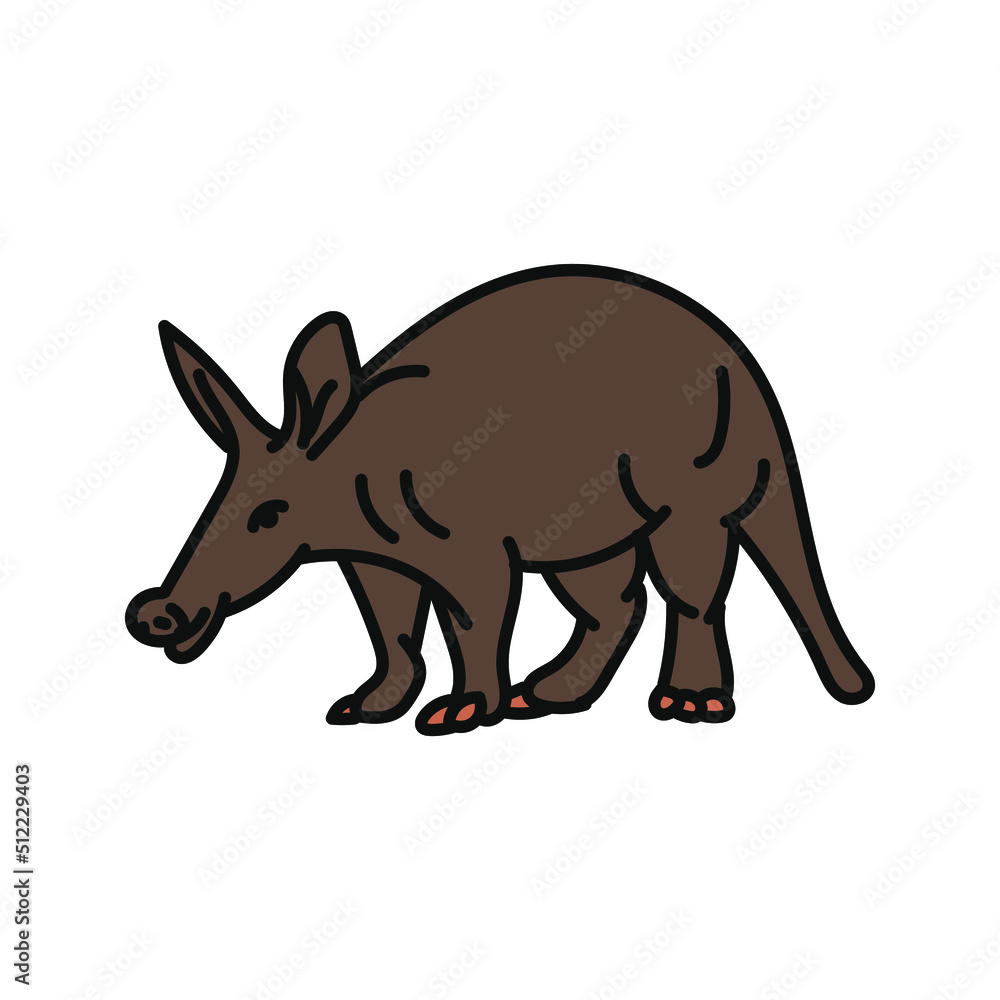 Fototapeta premium aardvark vector. hand drawn animal illustration