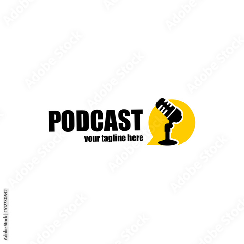 Podcast logo design concept template