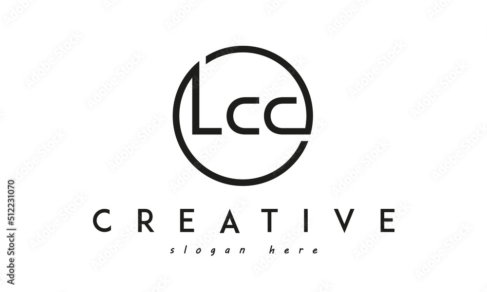 initial LCC three letter logo circle black design initial LCC three letter logo circle black design